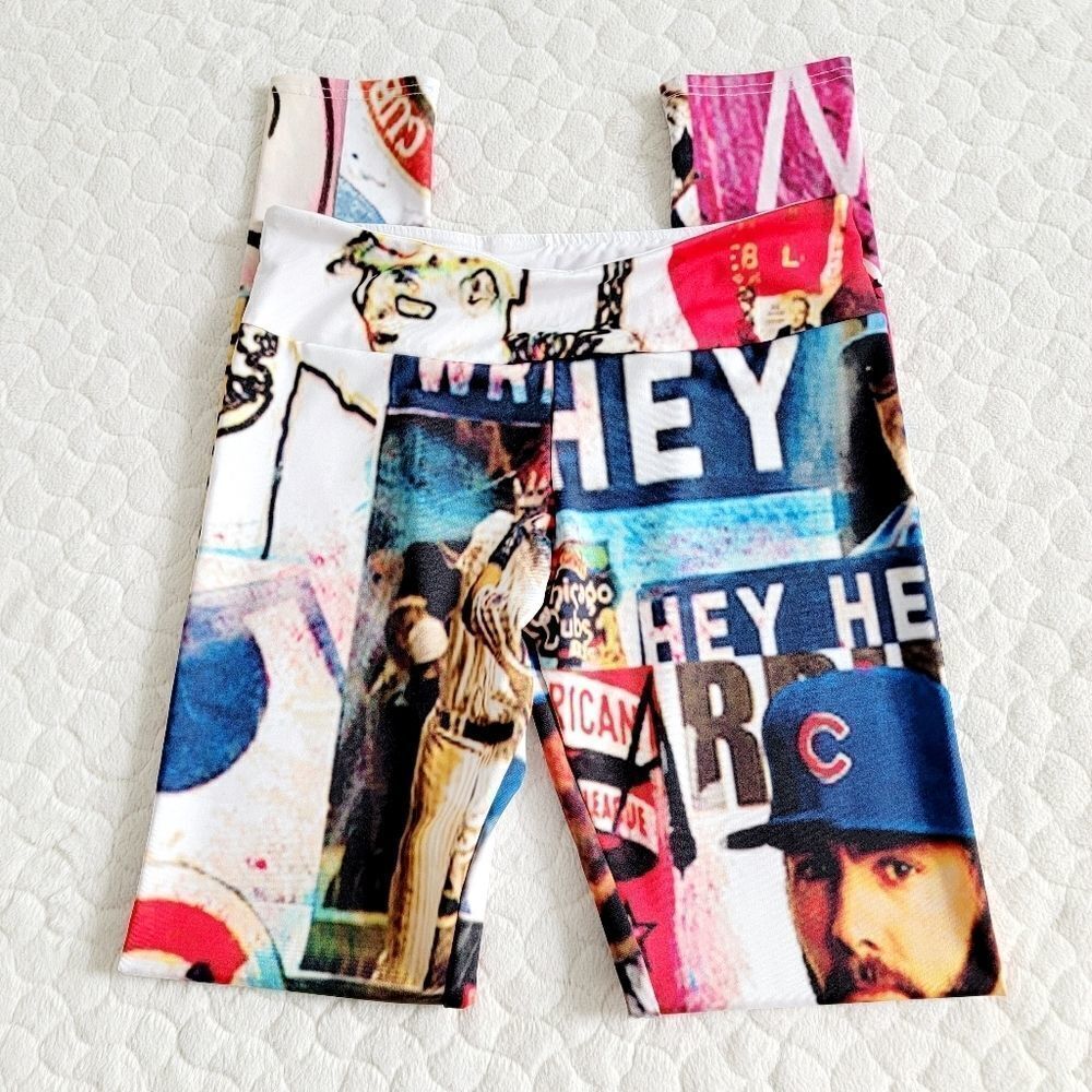 Society6 Chicago Cubs leggings yoga pants tights baseball fan small